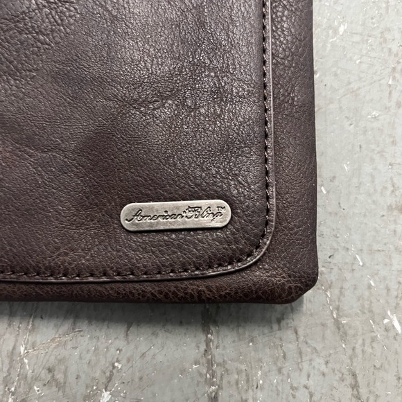 American Bling Western Leather Embossed Turquoise Cross Studded Crossbody Bag - Picture 5 of 8